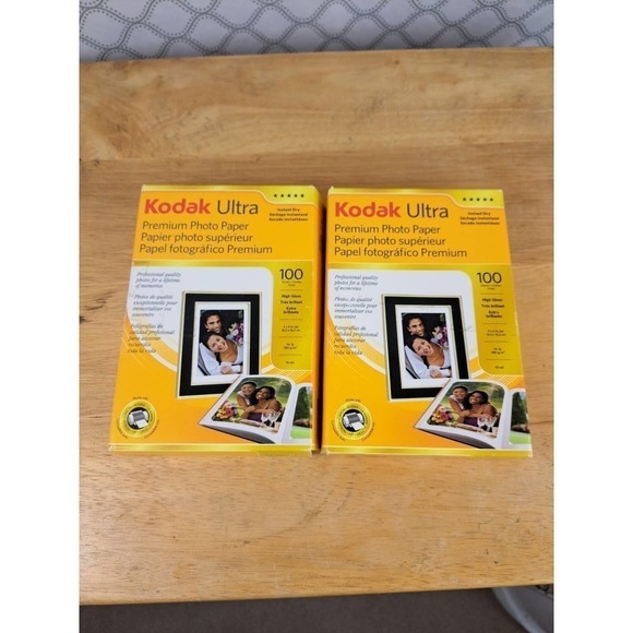 Kodax Ultra premium photo paper high gloss 4x6 in 100 pages per box. 2 boxes - Picture 2 of 4